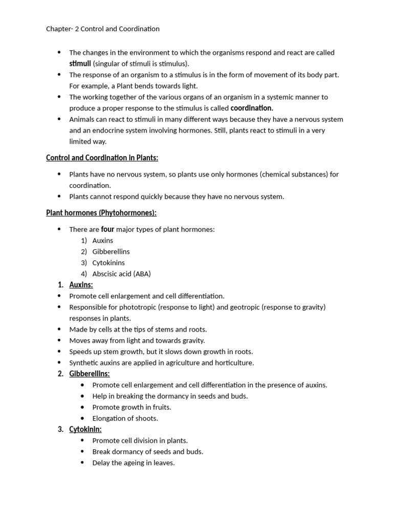 Chapter - 2 Control and Coordination | PDF | Neuron | Axon