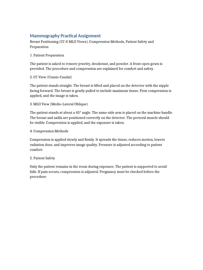 Mammography Assignment | PDF