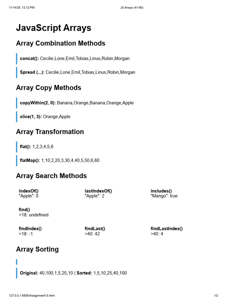 JS Arrays (41-60) | PDF
