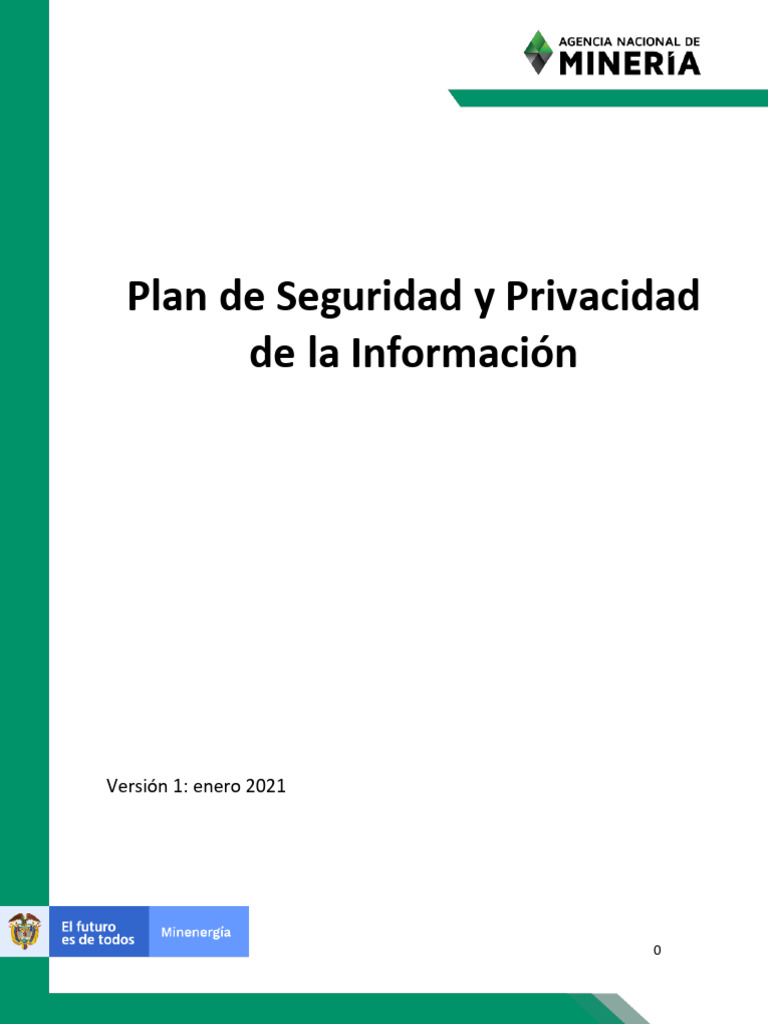 Plan Seguridad y Privacidad de La Informacion Anm 2021 | PDF | La ...