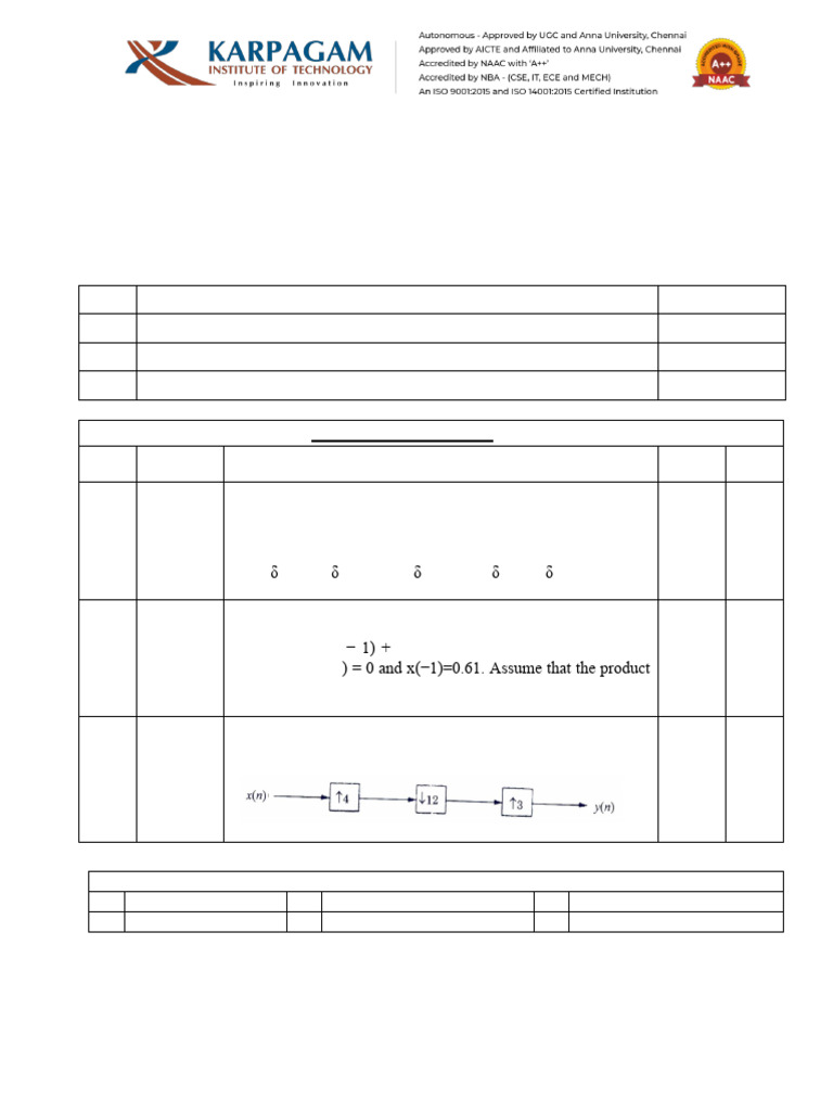 11a.assignment 2 Question Paper NEW | PDF | Filter (Signal Processing ...