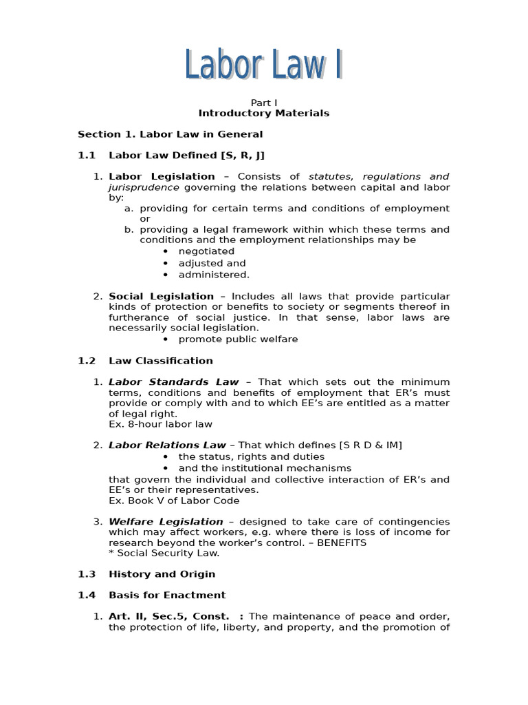 Labor Law11I | PDF | Employment | Labour Law