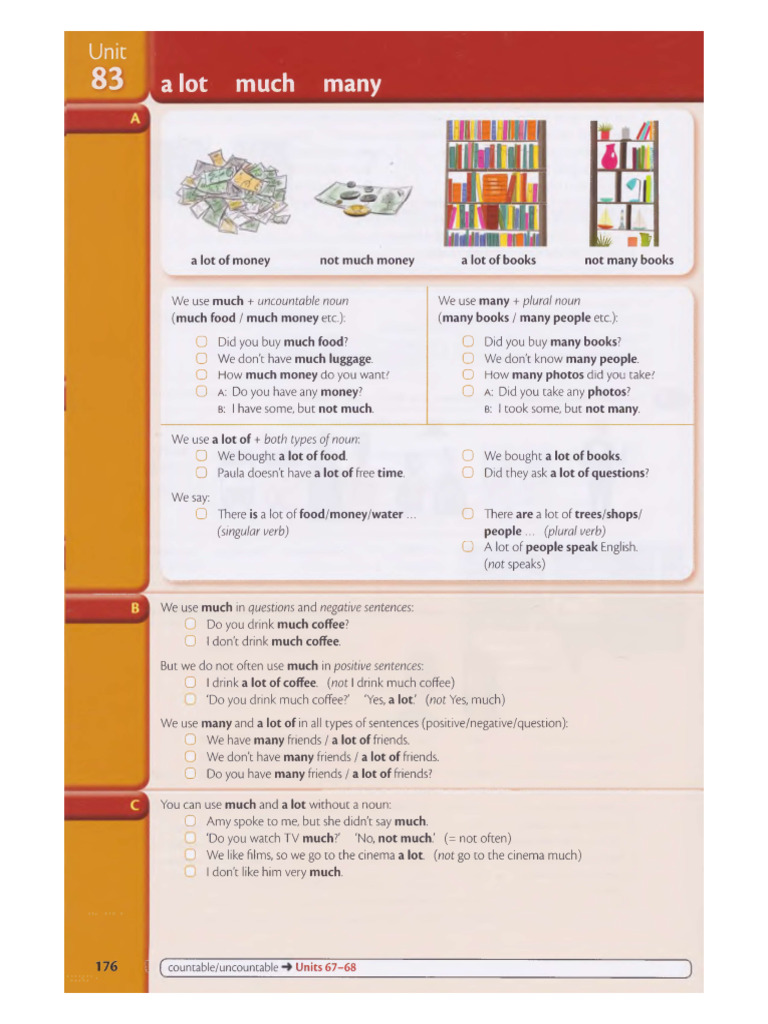A Lot Not Much Not Many | PDF | Plural | Verb