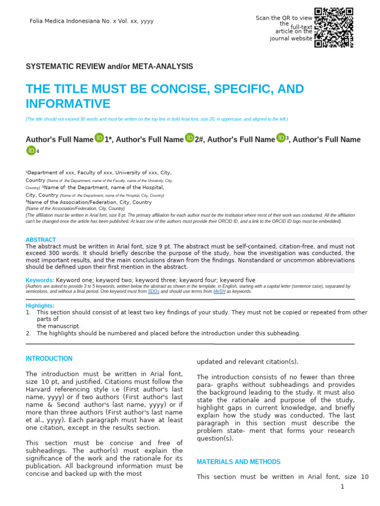 Systematic Review And_or Meta Analysis - Newest Template | PDF | Meta ...