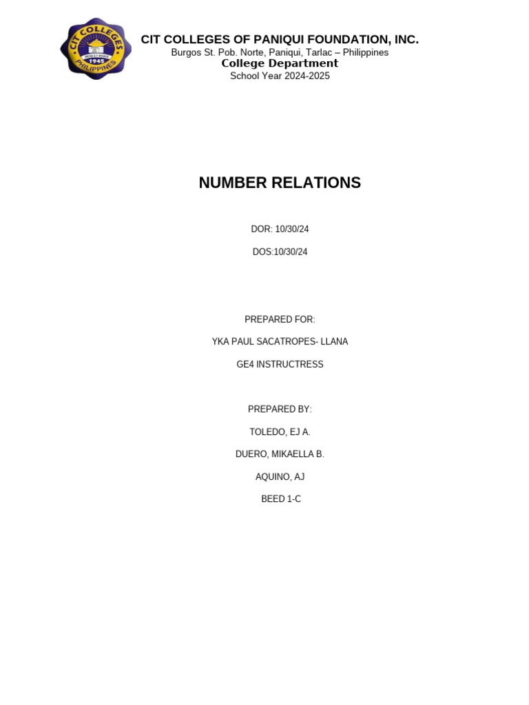 Sample Format 3 | PDF | Numbers | Equations