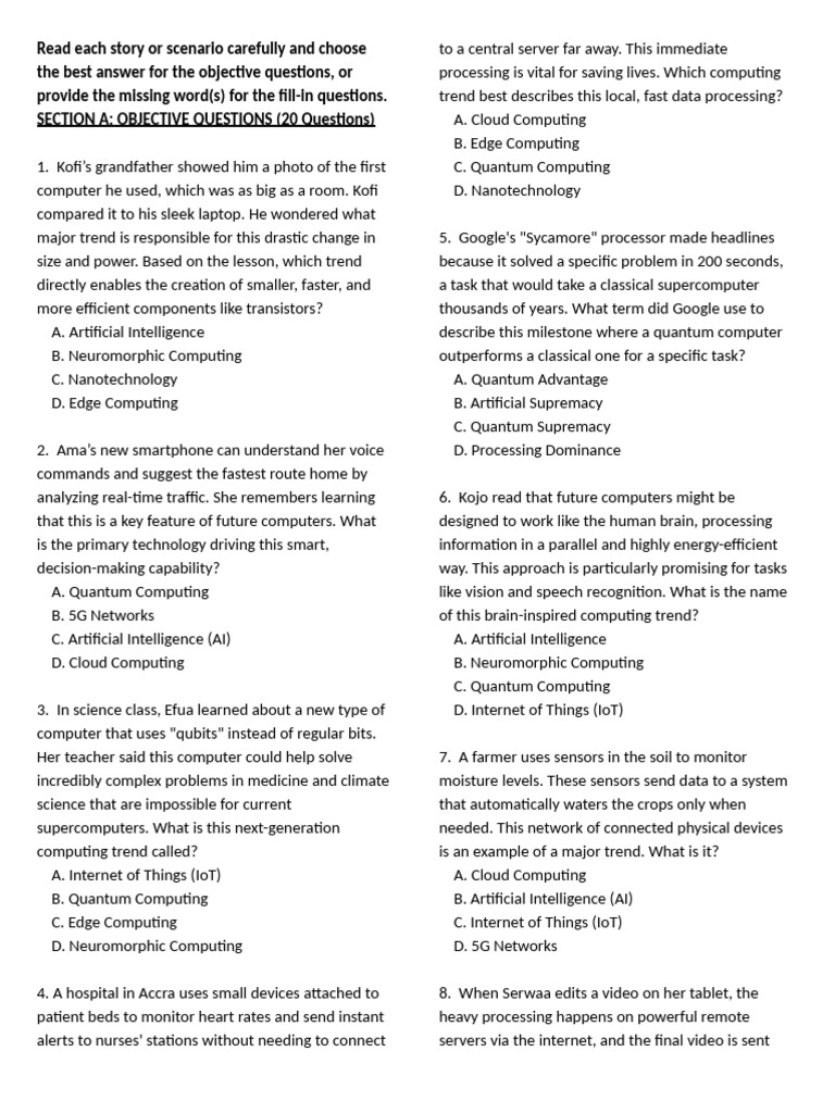 Basic 9 Test 1 | PDF | Quantum Computing | Computing