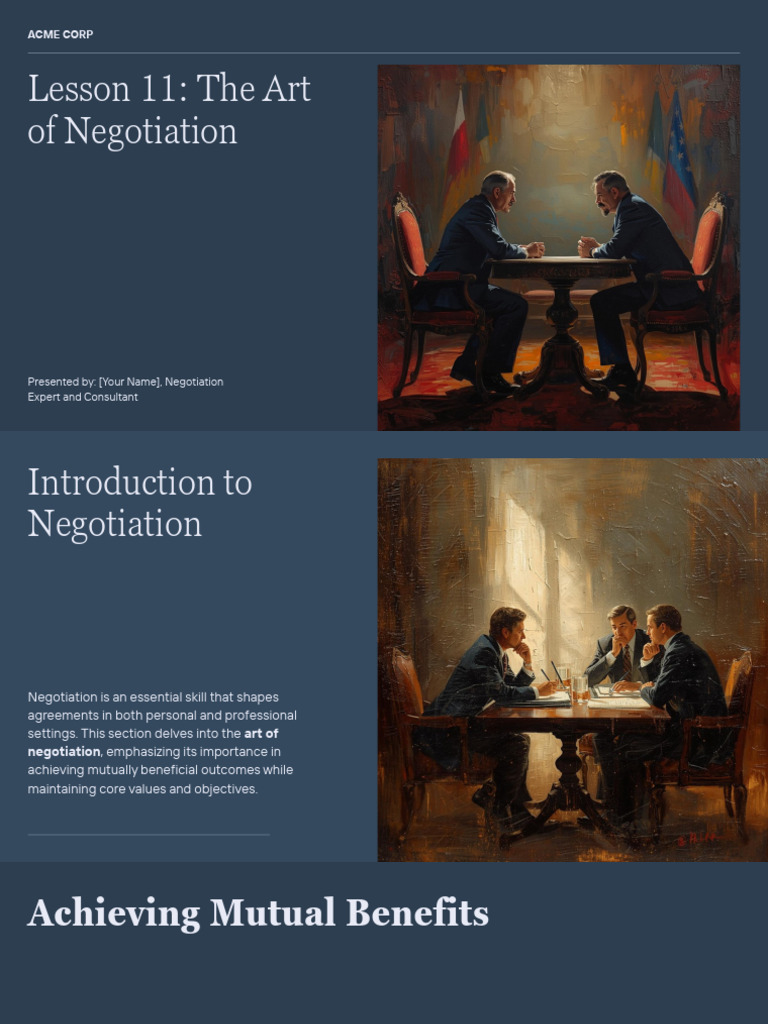 Lesson 11 The Art of Negotiation | PDF | Negotiation | Social Psychology
