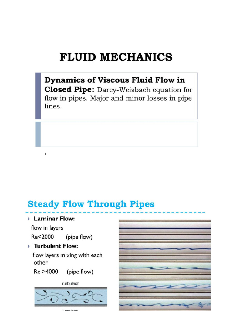 Steady Flow Through Pipes | PDF