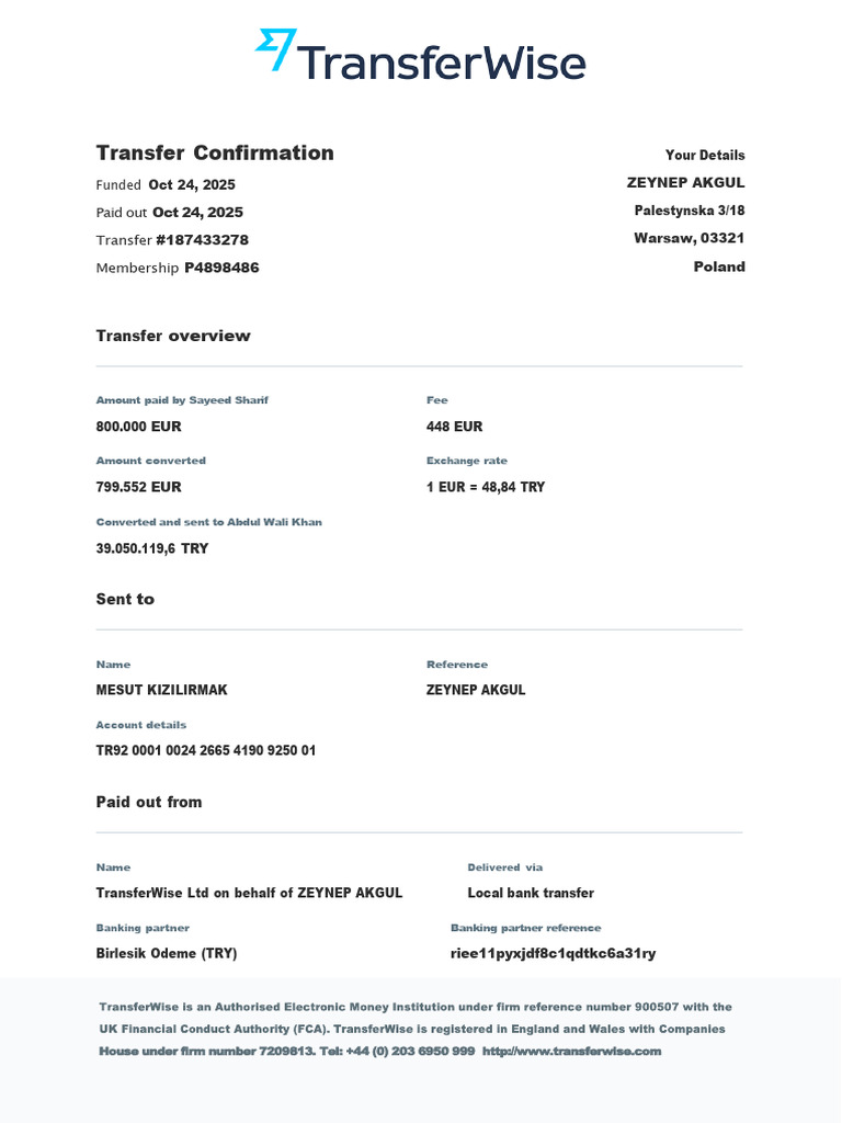 Transferreceipt | PDF