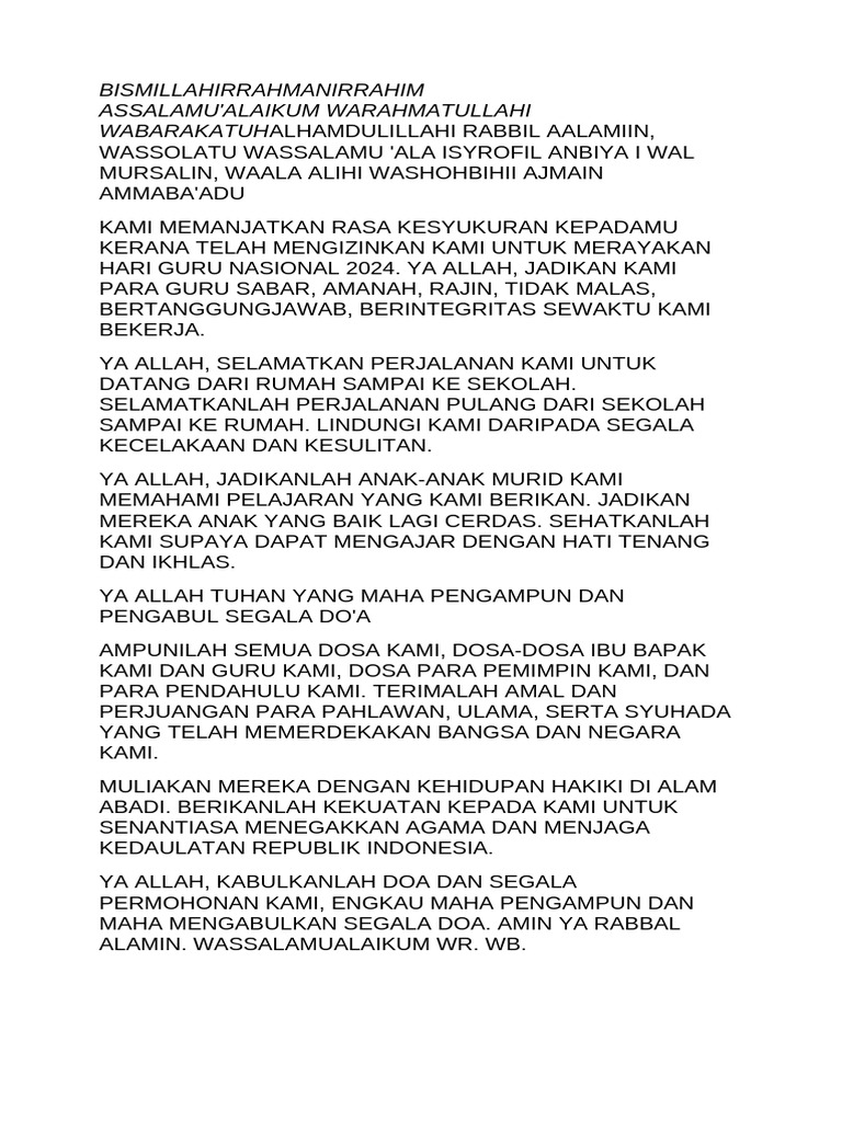 Doa Hari Guru | PDF