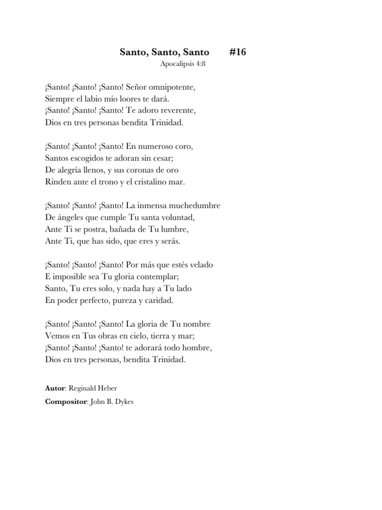 Santo Santo Santo Letra | PDF