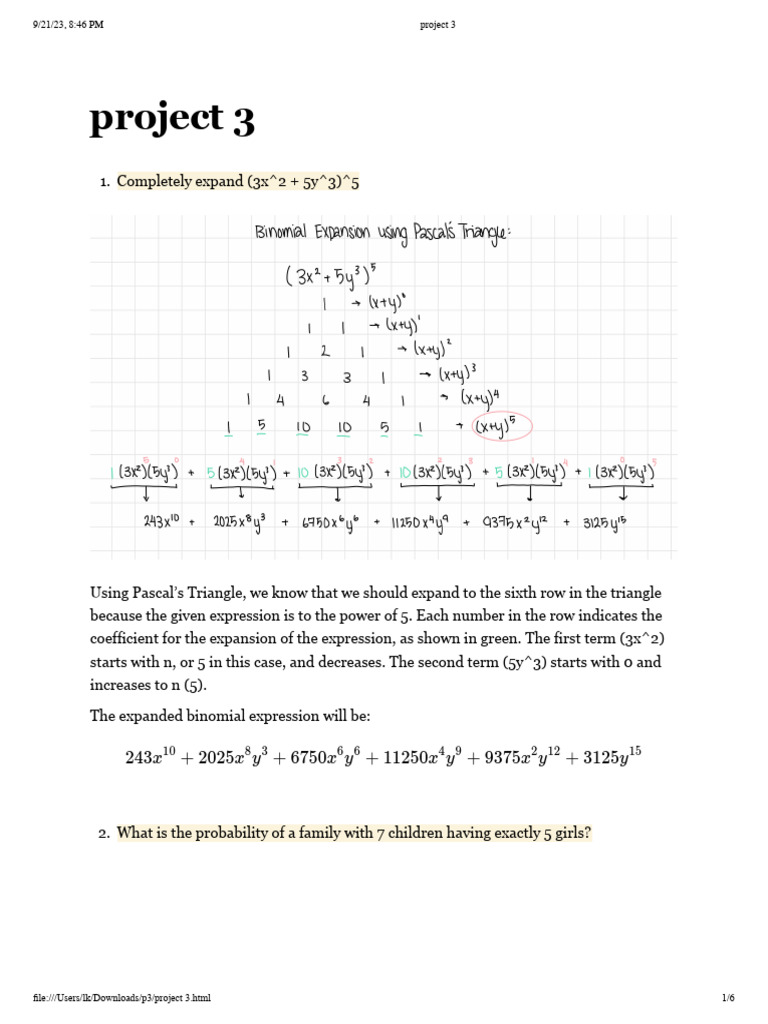 Project 3 | PDF | Discrete Mathematics | Mathematics