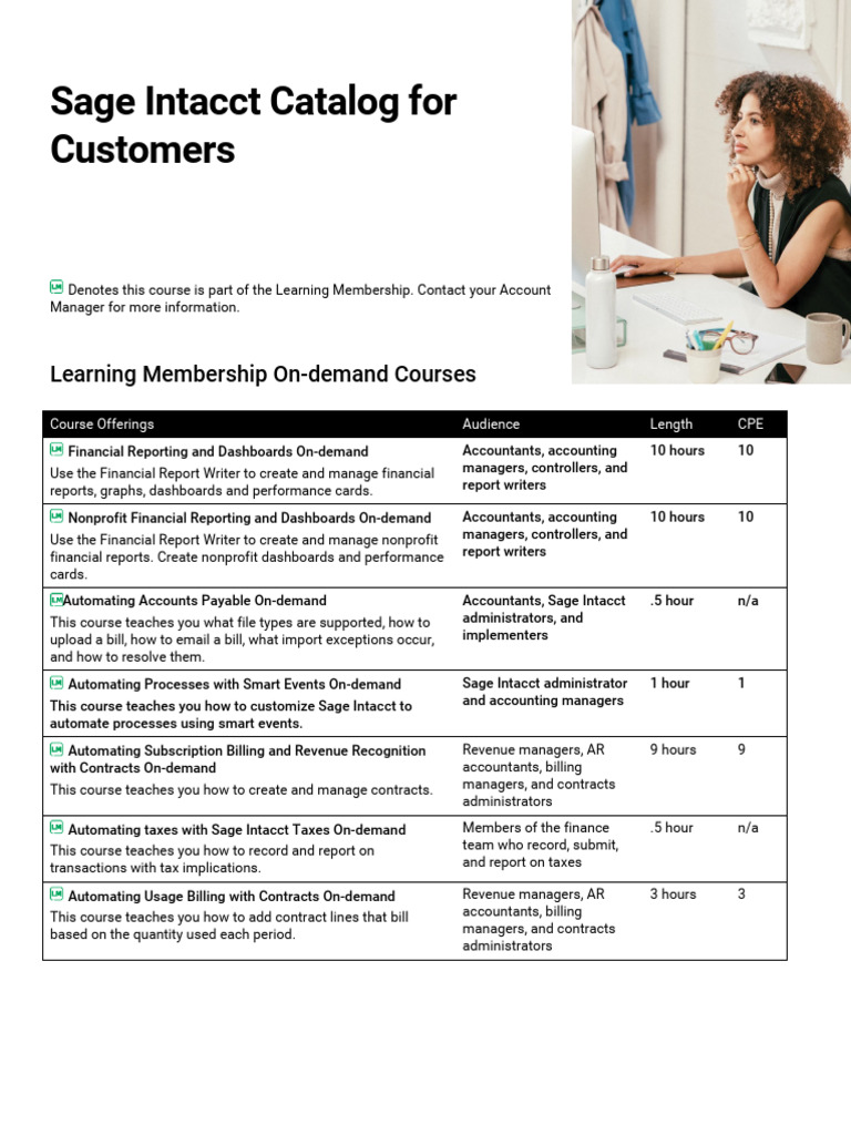 SAGECustomer Course Catalog PDF Accounts Payable Business