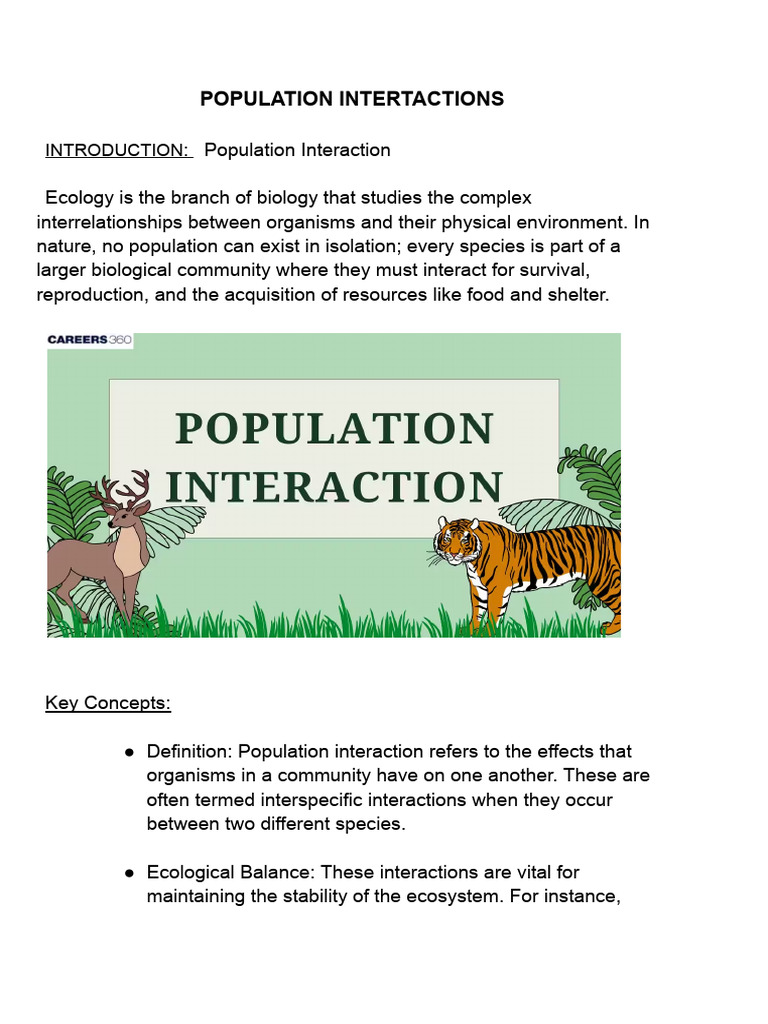 Population Interaction Trimmed | PDF | Parasitism | Predation