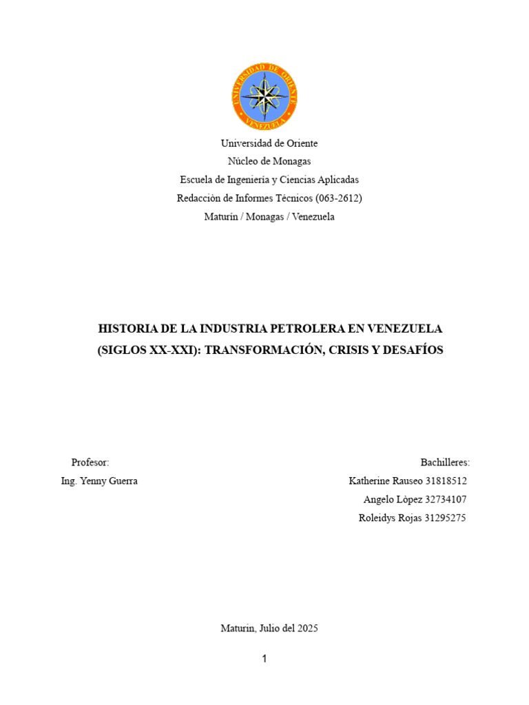 Historia de La Industria Petrolera en Venezuela | PDF | Petróleo ...
