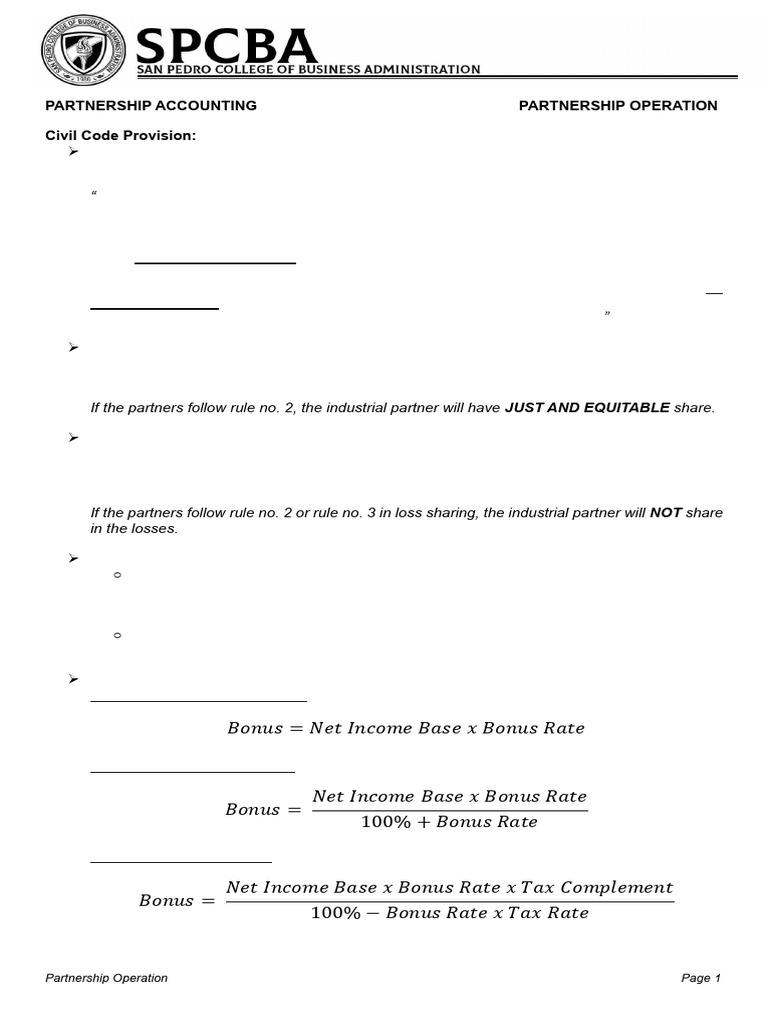 Material F - Partnership Operation | PDF | Partnership | Debits And Credits