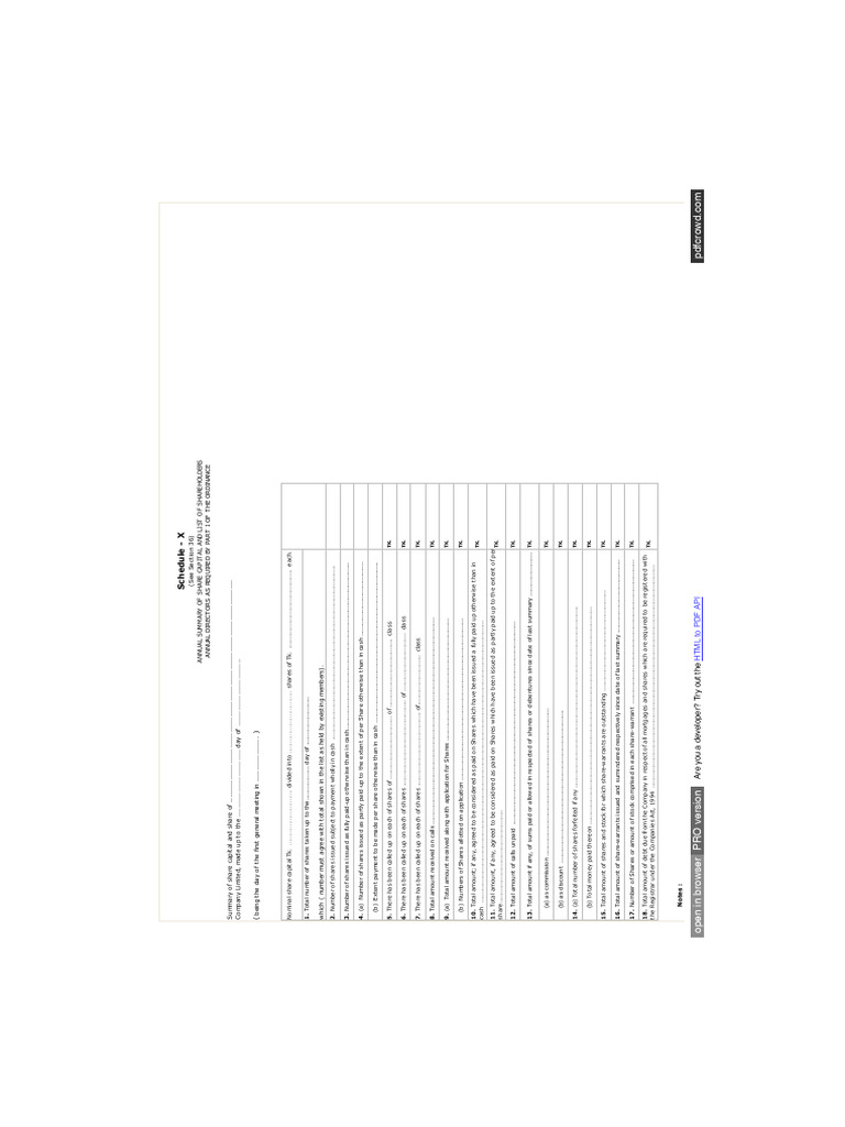 RJSC Schedule X | PDF