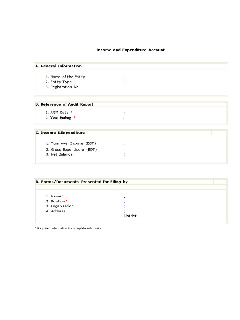 RJSC Income and Expenditure Account | PDF