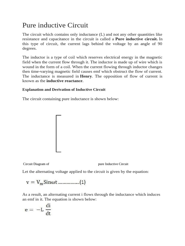 Purely Inductive and Capacitive Circuits | PDF | Inductance | Capacitor