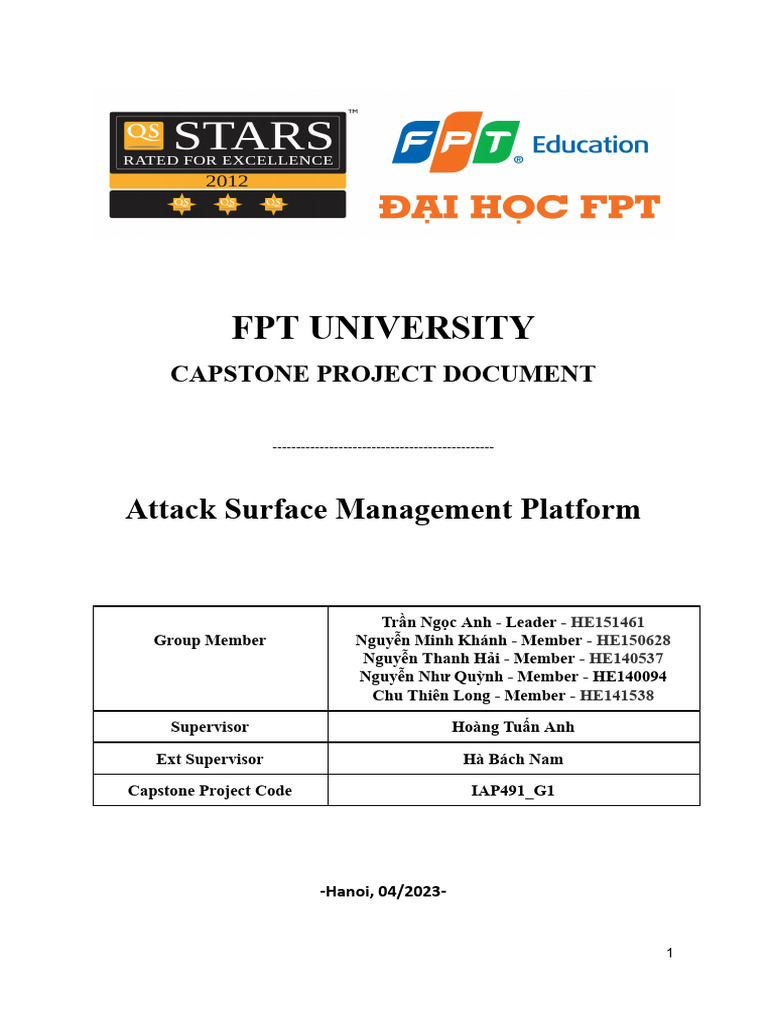 IAP491 - G1-Attack Surface Management Platform | PDF | Security ...
