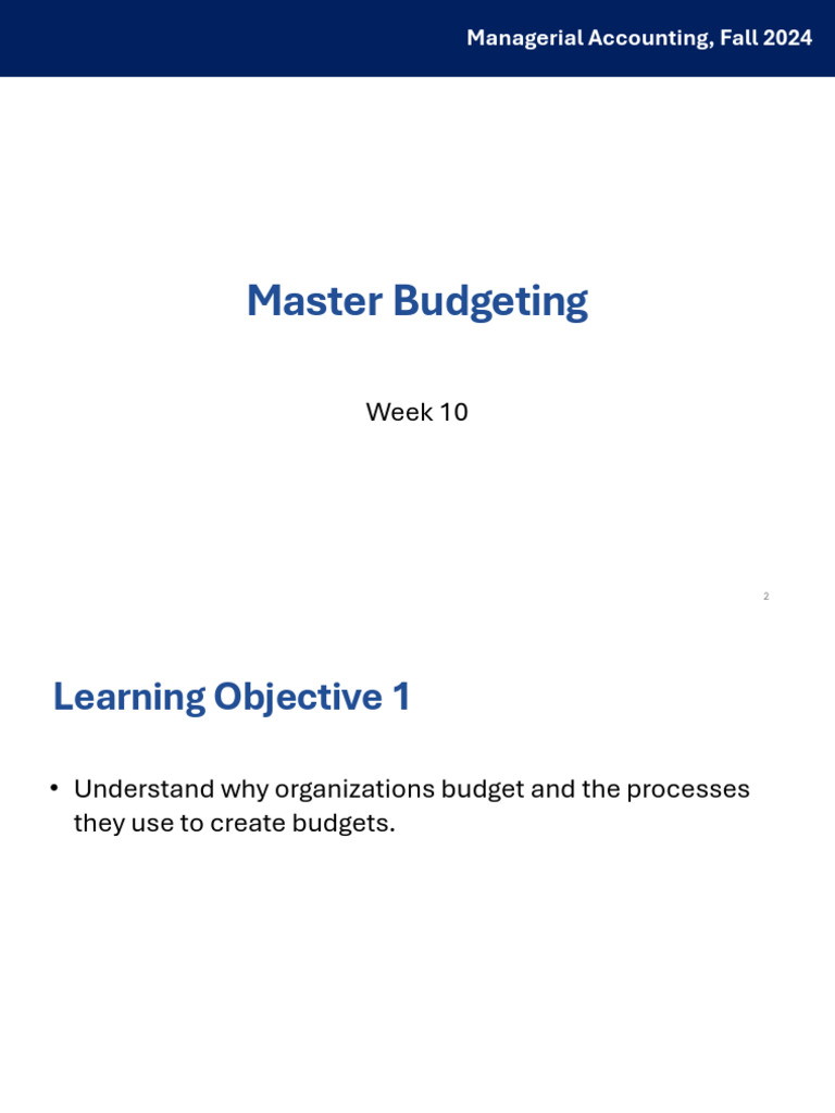 10.master Budgeting | PDF | Credit | Finance & Money Management