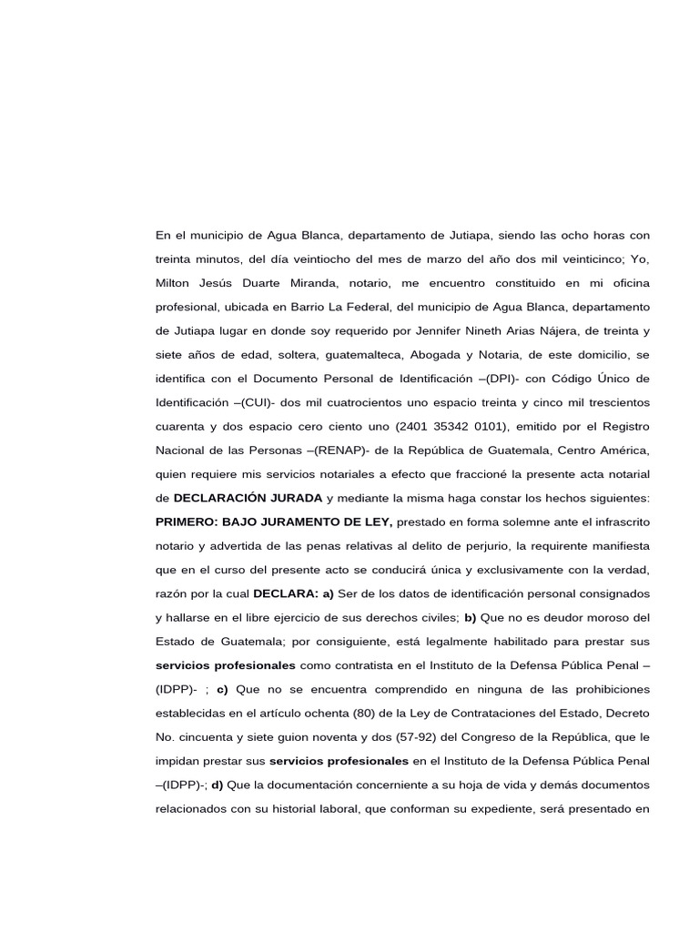Acta Servicios Profesionales | PDF | Guatemala