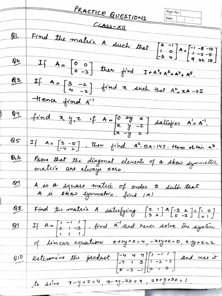 Matrices and Determinants | PDF