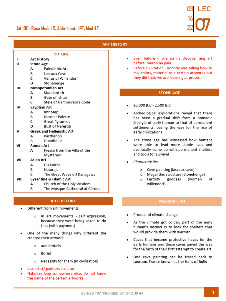 07 Art History Aa | PDF | Mesopotamia