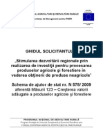 GHIDUL SOLICITANTULUI Pentru Schema de Ajutor de Stat N 578 2009 - Versiunea 4 - Din 22 Iunie 2012