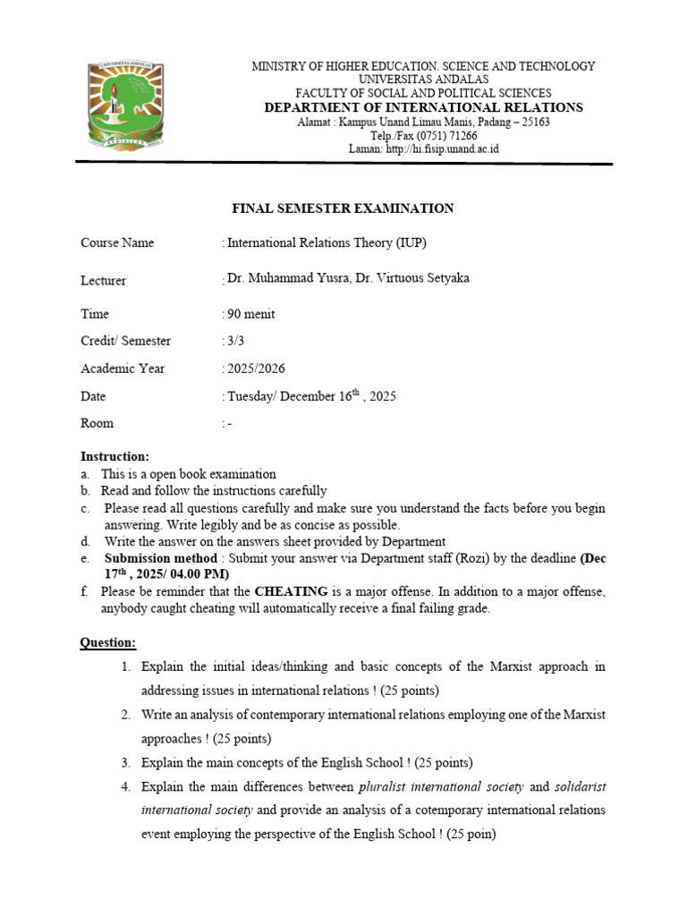 Soal UAS - IUP | PDF
