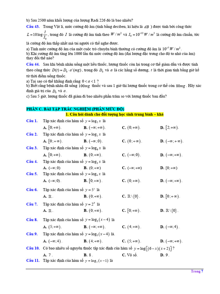 Bai-20-Ham So Mu - Ham So Logarit - CH PDF | PDF