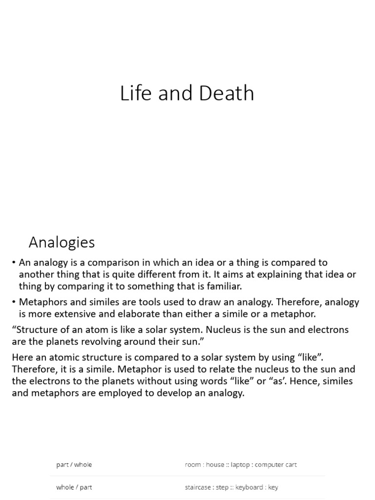 Life and Death | PDF | Metaphor | Irony