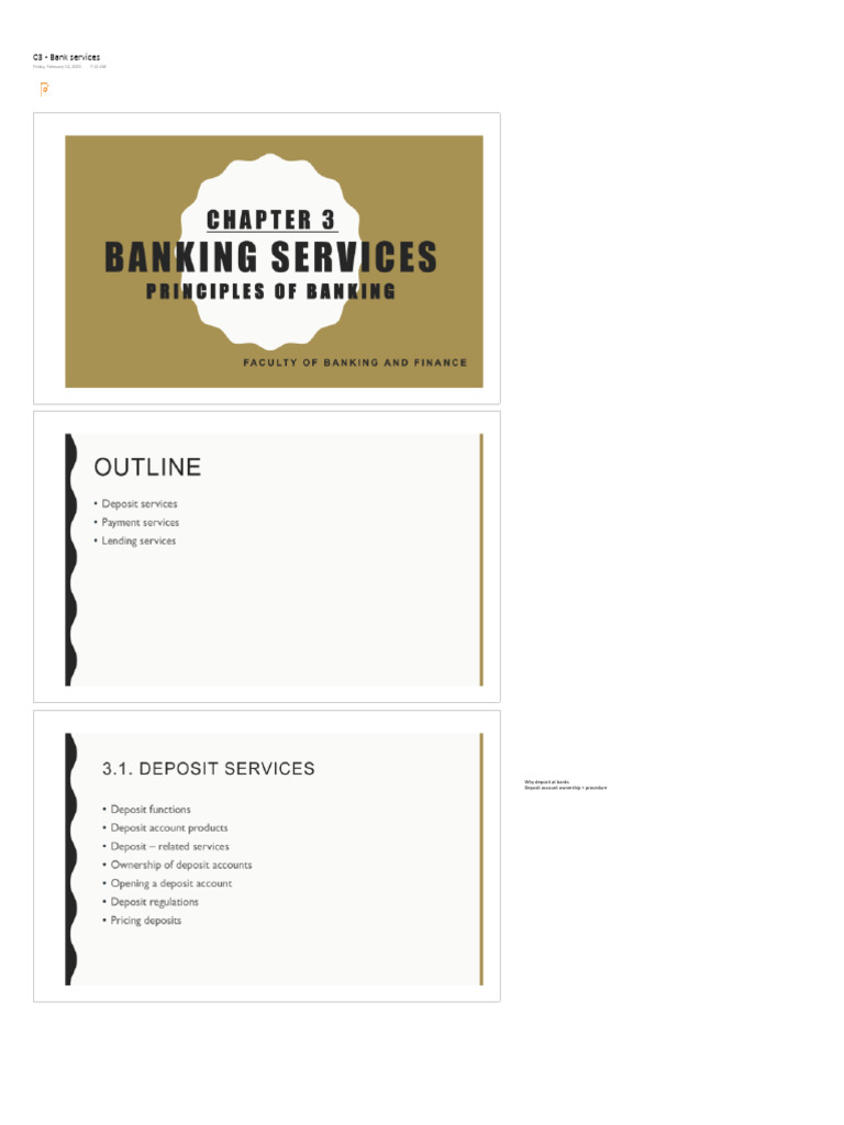 C3 - Bank Services | PDF | Banks | Interest