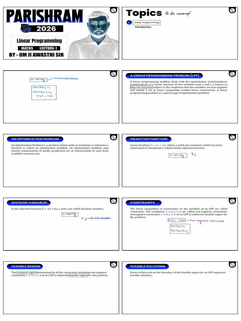 Om Sir Linear Programming Class Notes | PDF