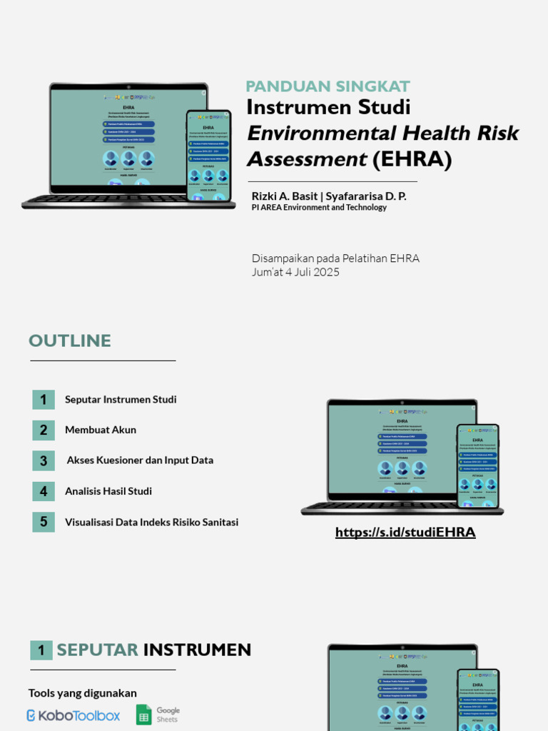 Panduan Singkat Tools EHRA 2025 - Ver 4jul25 | PDF
