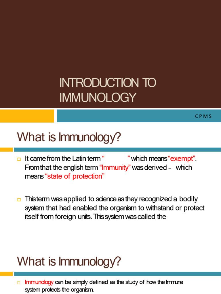 IS1.1 Introduction To Immunology 1 | PDF | Immune System | Adaptive ...