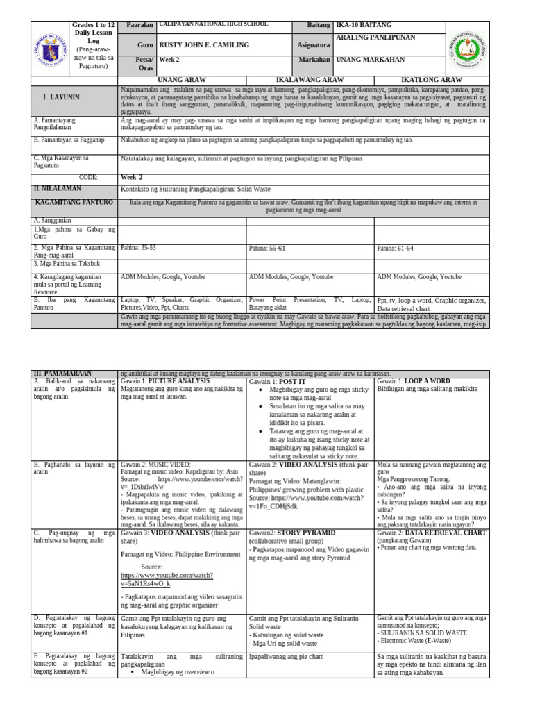 2ndweek AP10 1stQ | PDF