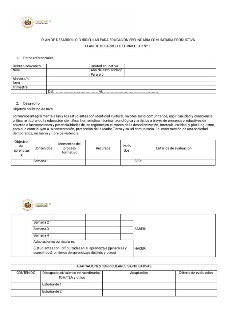 Plantilla - PDC SEC 2026 | PDF