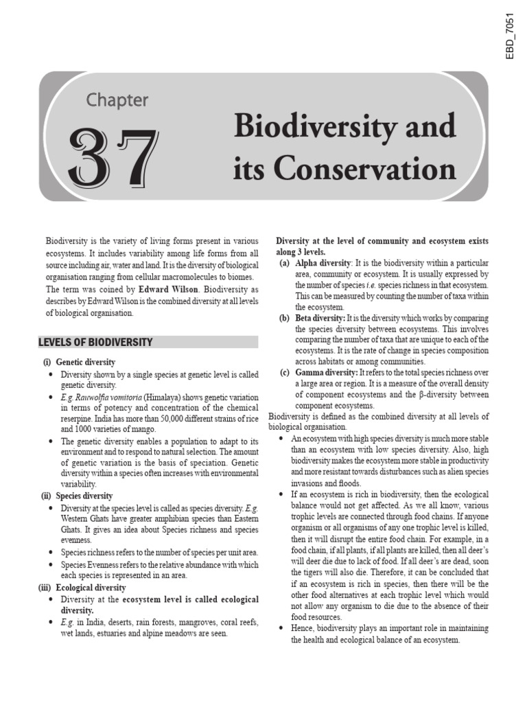 Biodiversity and Conservation | PDF | Biodiversity | Conservation Biology