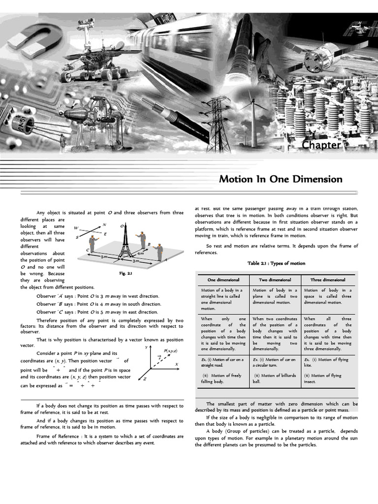 Clapter 2 Motion in One Dimension | PDF | Acceleration | Velocity