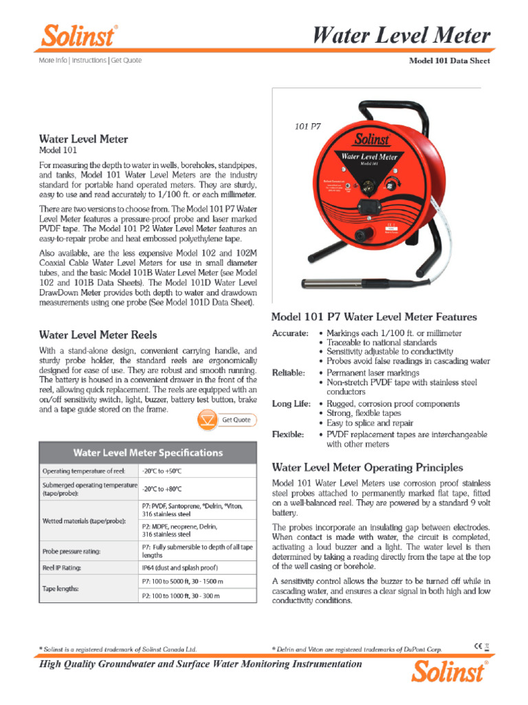 Solinst 101 Water Level Meters - 101 | PDF