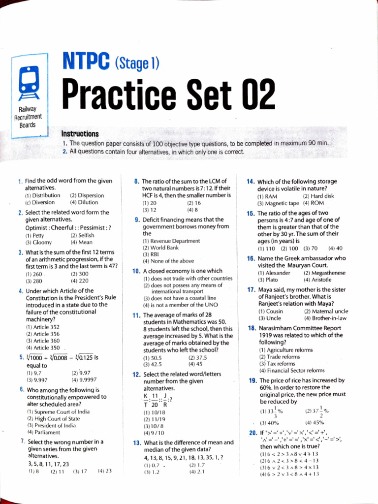 2 NTPC - Set 2 | PDF | Computer Data Storage