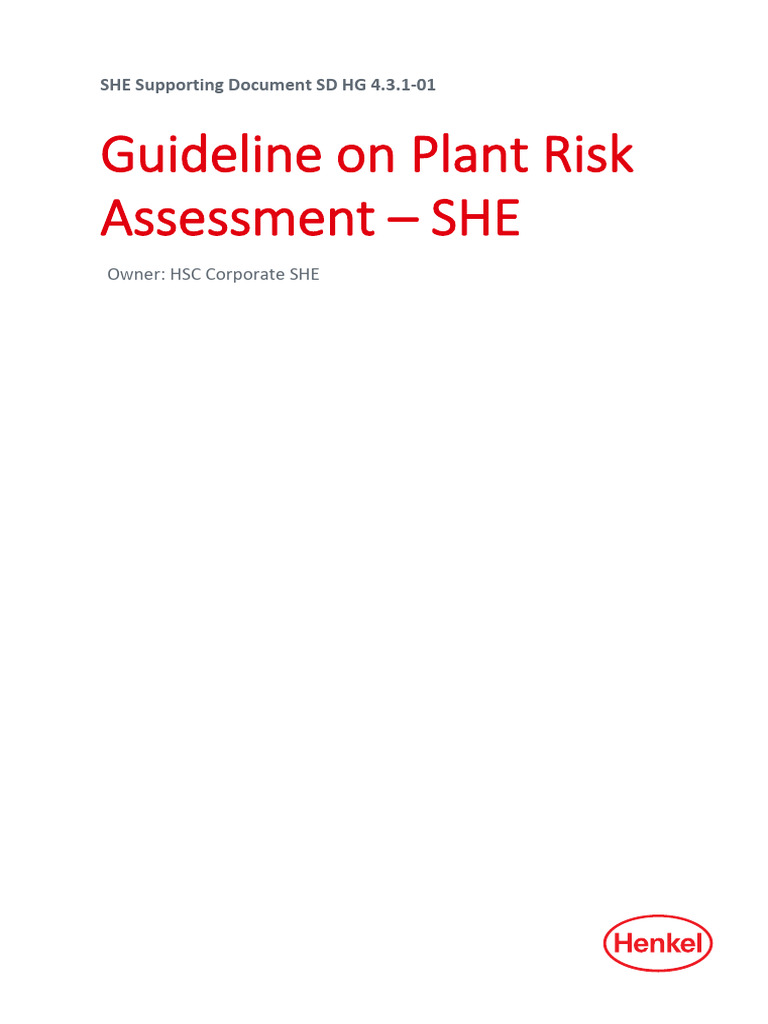 Guideline On Plant Risk Assesment - SHE | PDF | Risk | Risk Assessment