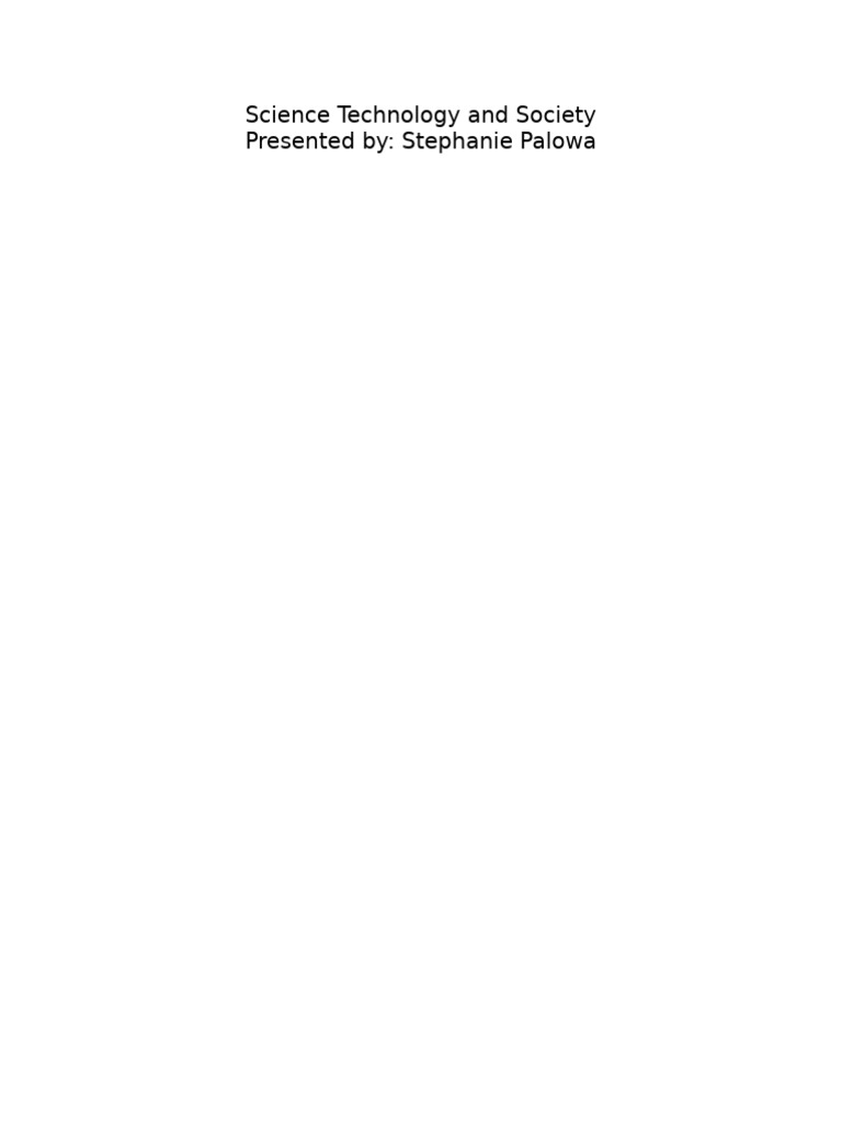 Science Technology and Society | PDF