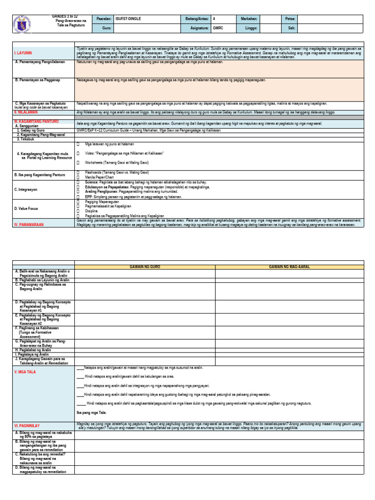 Detailed Lesson Plan Filipino 1 | PDF