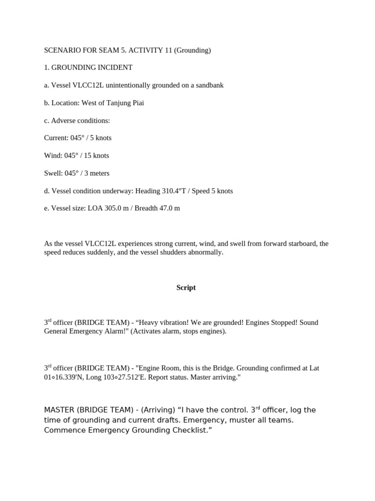 Seam 5 Roleplay Script | PDF | Marine Salvage | Ships