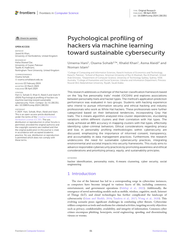 Umema Hani-2024-Psychological Profiling of Hackers via Machine Learning ...