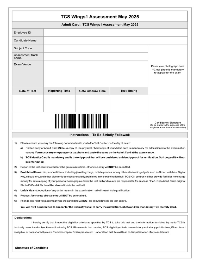 Admit Card 2 | PDF | Identity Document
