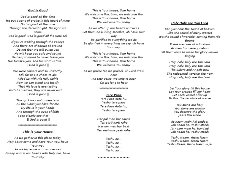 Carecell LAunch Worship Songs | PDF | God In Christianity | Glory ...