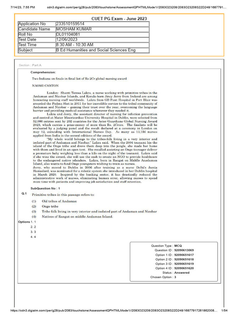 Bed Humanities and Social Science Questions Mosham | PDF | Multiple ...